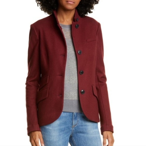 rag & bone Slade Blazer  Burgundy Sz 4 - Picture 4 of 16
